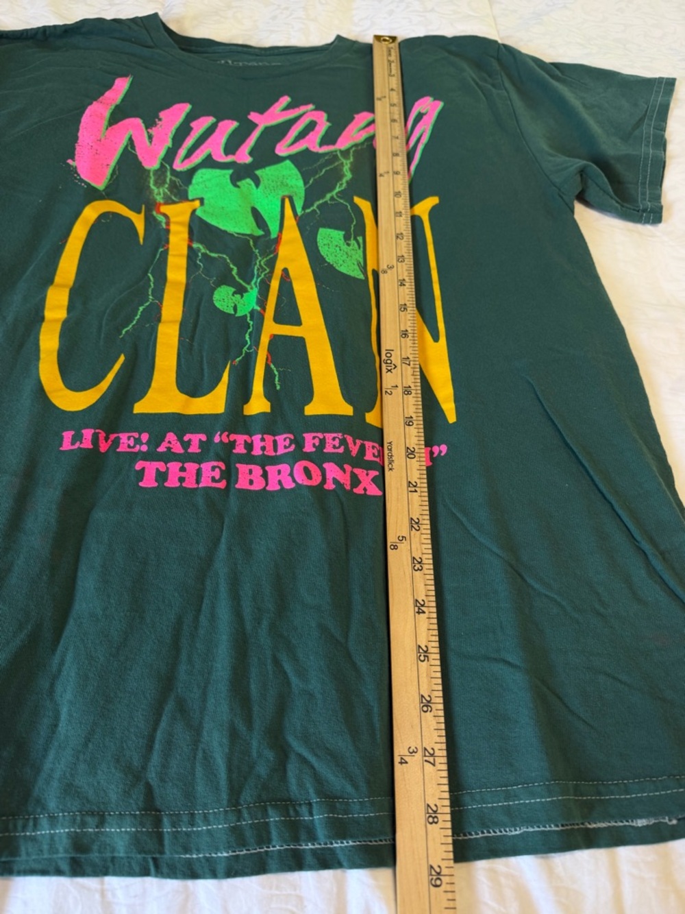 Wu-Tang Clan Graphic Tee Live at The Fever II Bronx Green L - Picture 7 of 7
